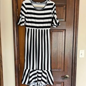 Black and White Striped Dress